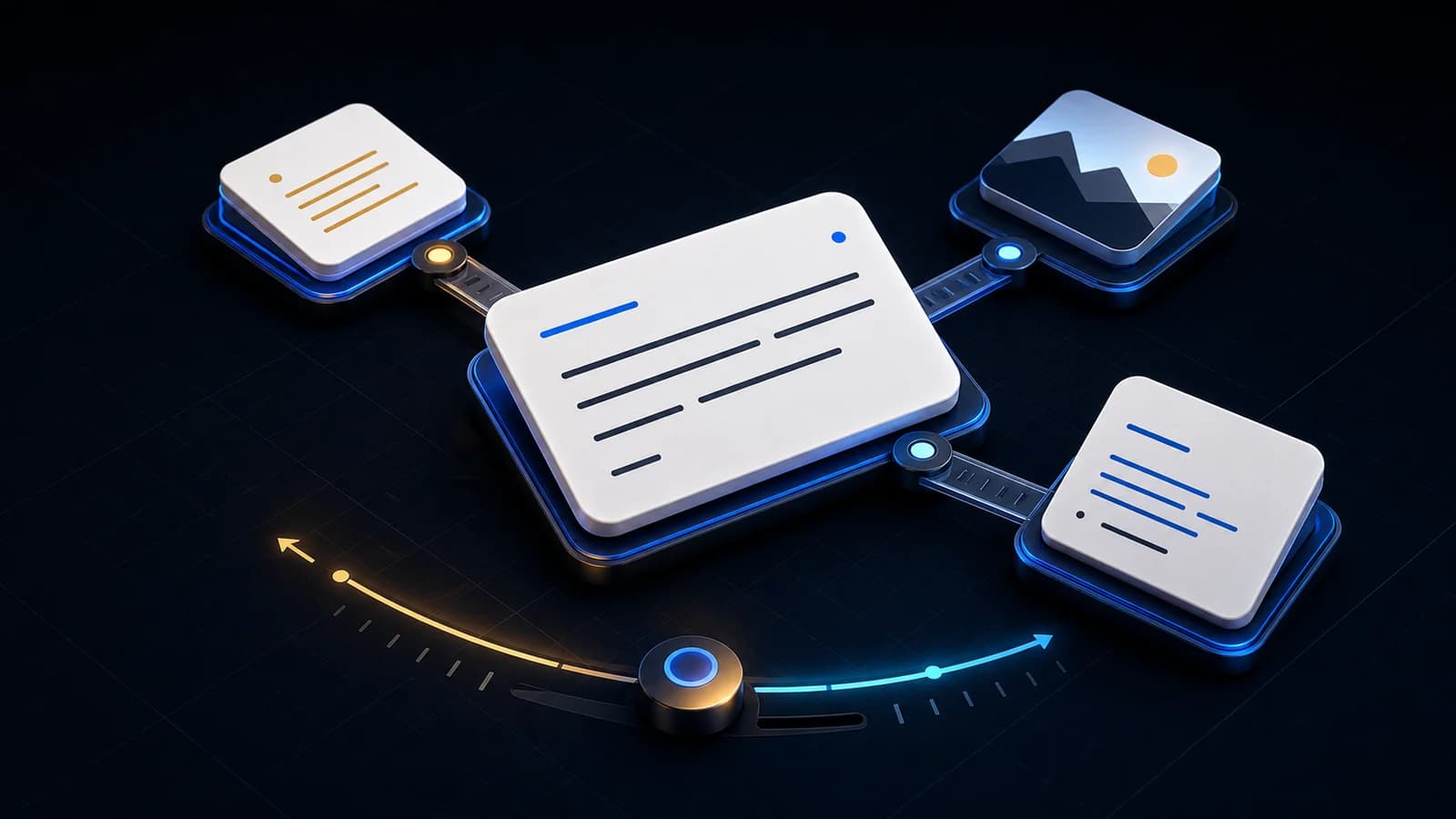 Isometric language flashcard connected to optional translation, image, and target-language definition aids, with a slider showing adjustable support.